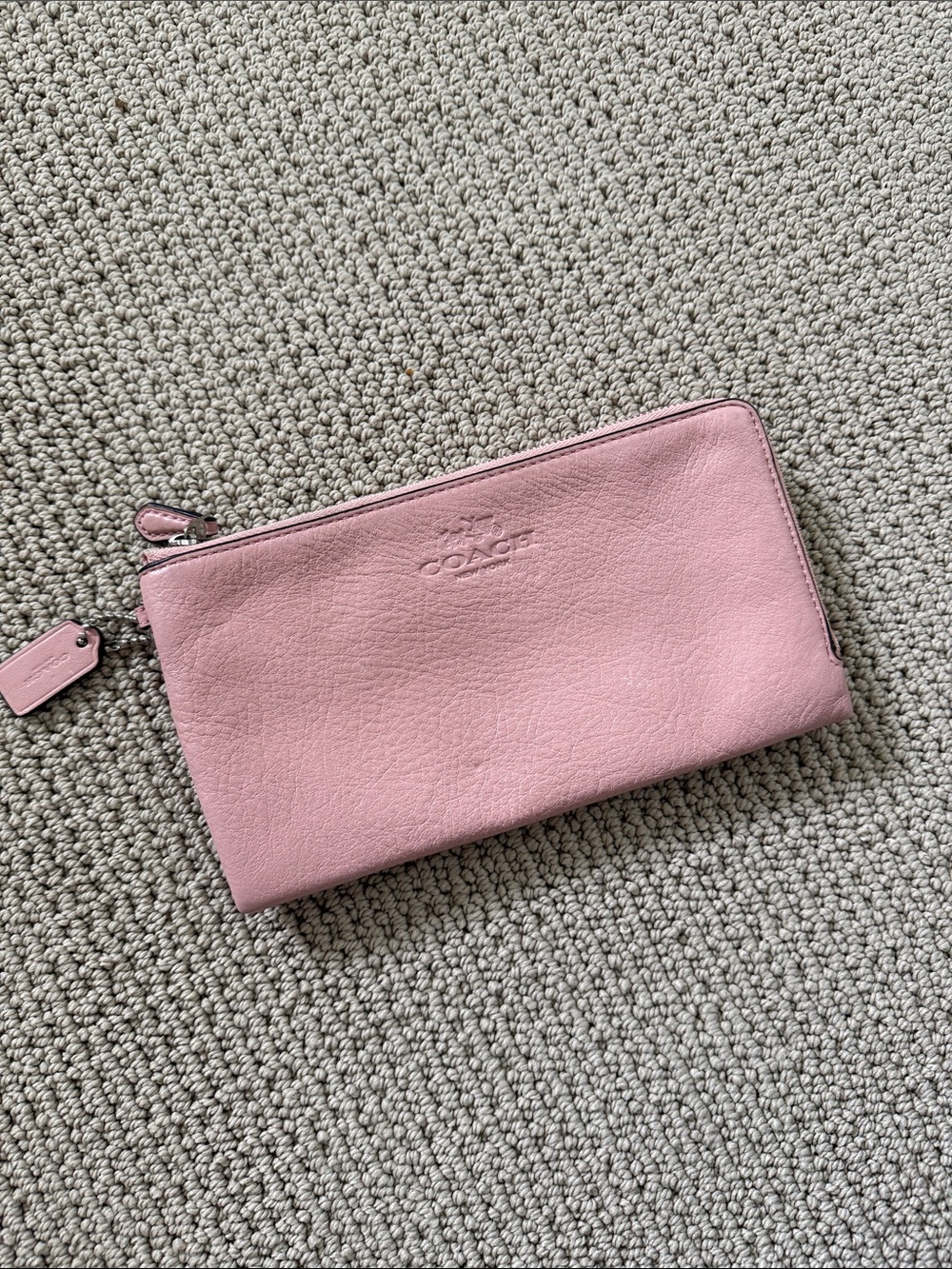 Coach Blush Pink Leather Zip-Around Wallet